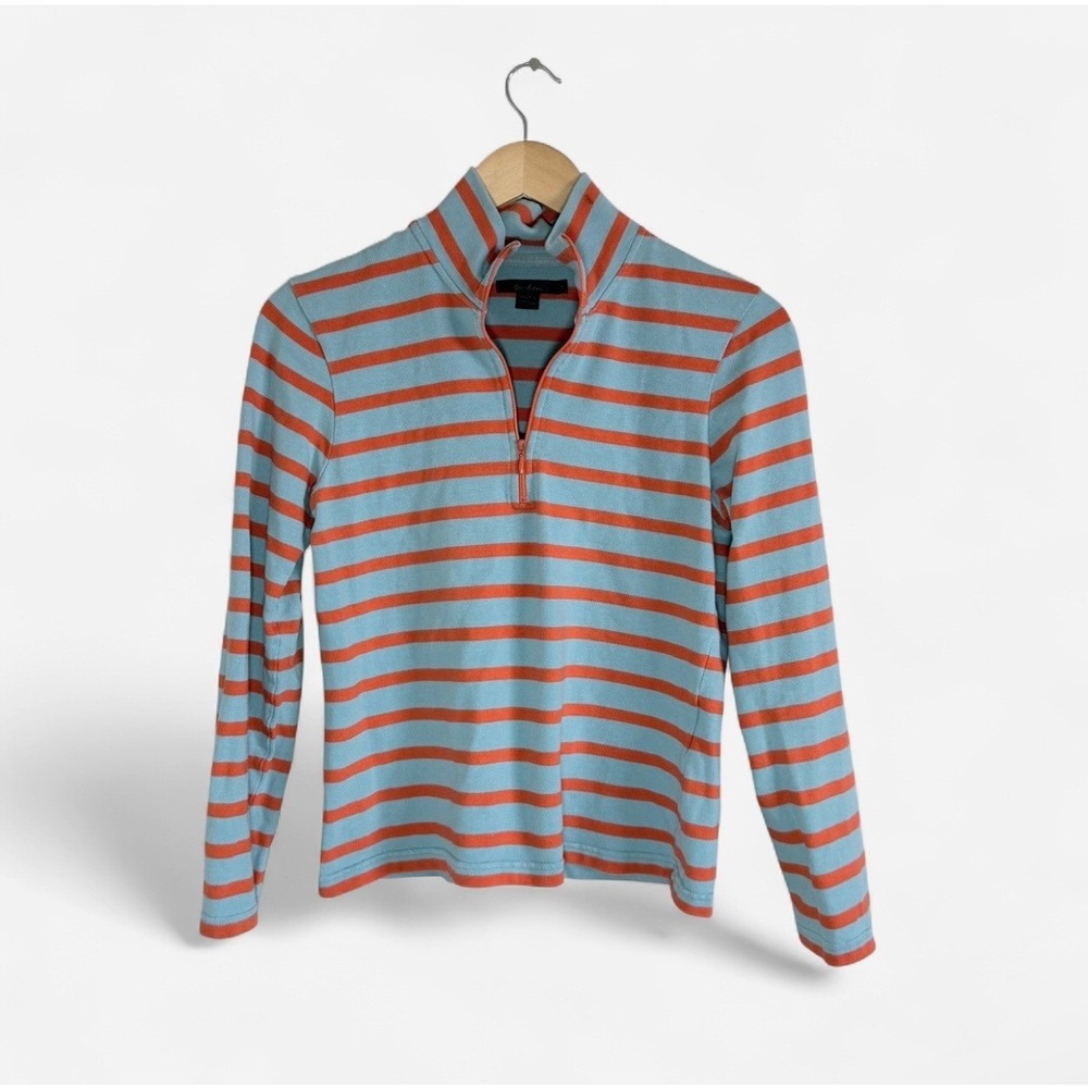 Boden Rugby‎ Striped Pullover Quarter Zip Long Sleeve Top Women Light Casual S - Picture 2 of 7